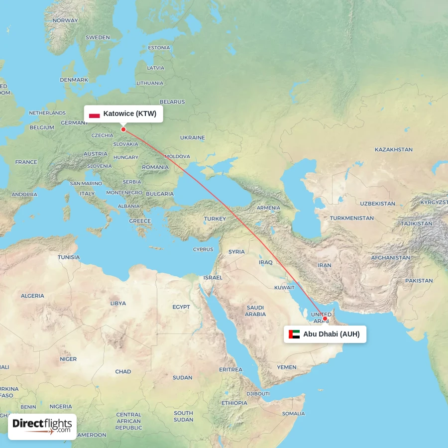 KTW - AUH route map