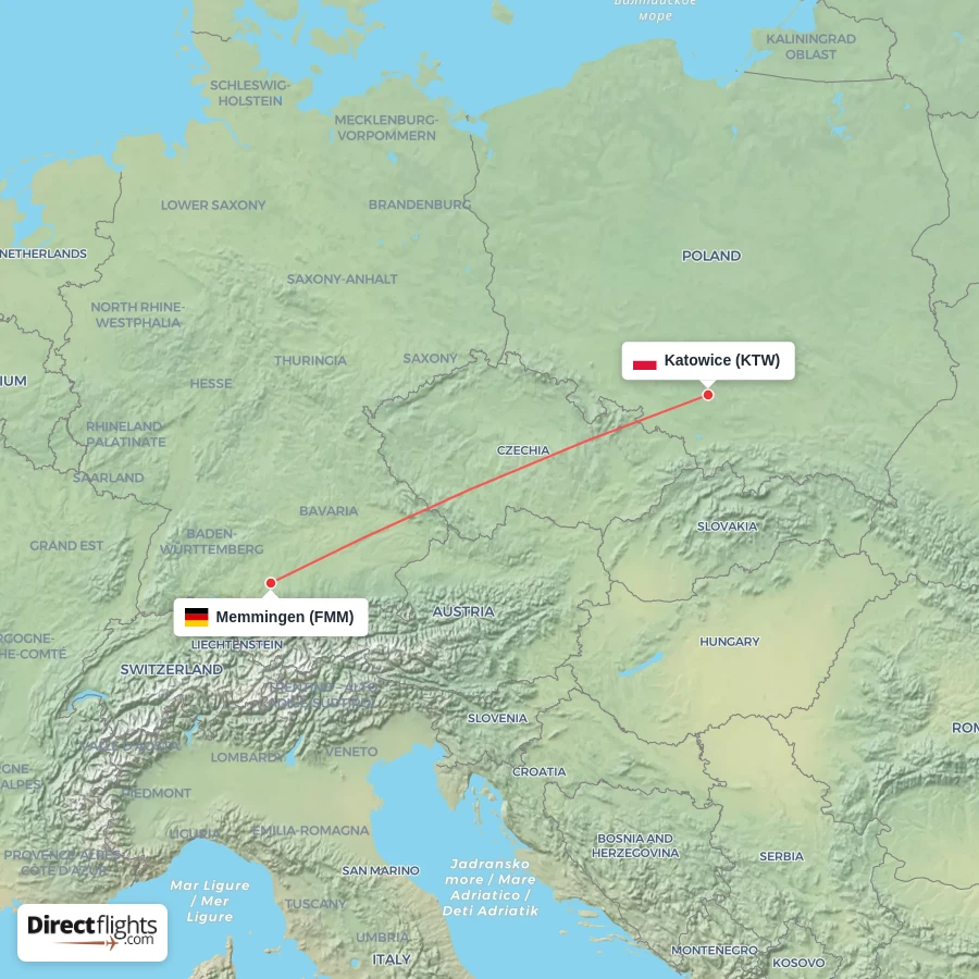 KTW - FMM route map