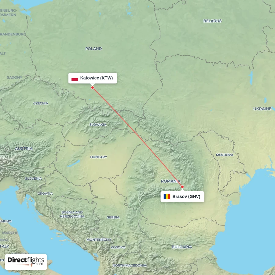 KTW - GHV route map