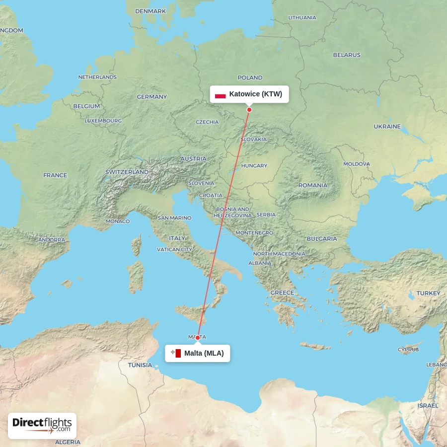 KTW - MLA route map