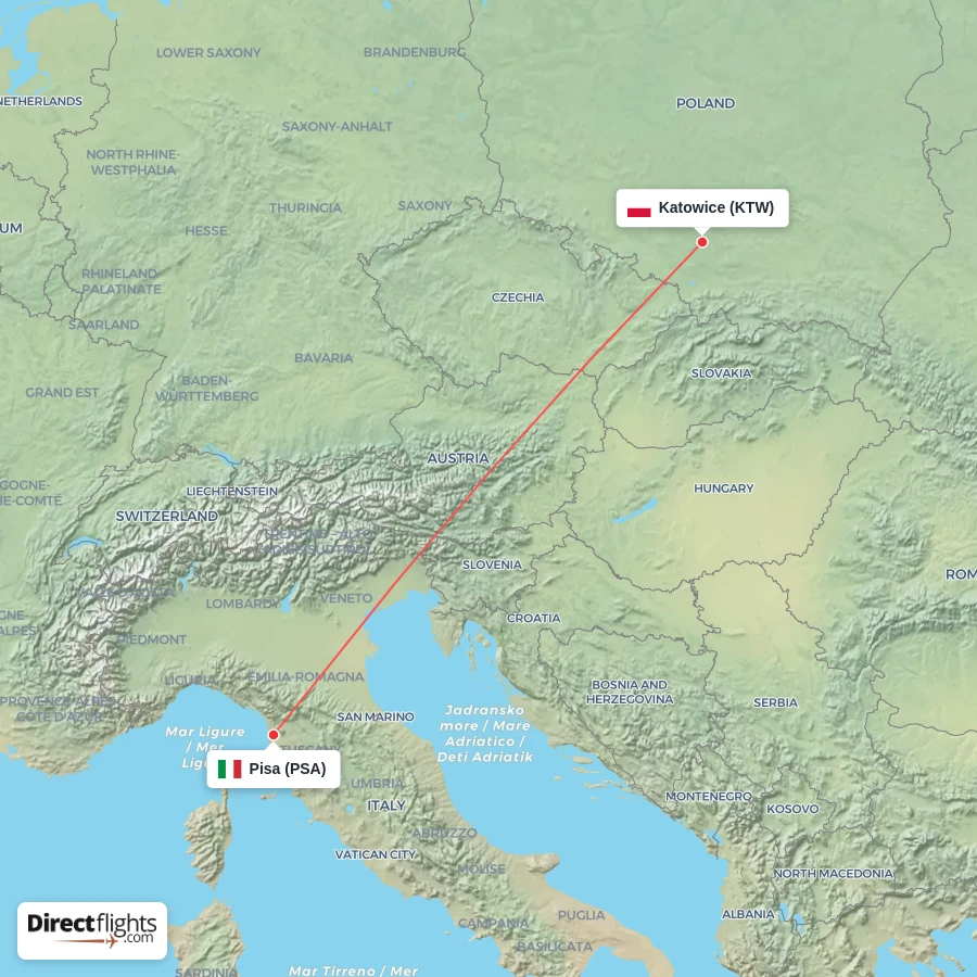 KTW - PSA route map