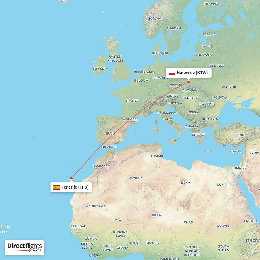 KTW - TFS route map