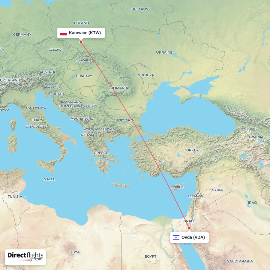 KTW - VDA route map