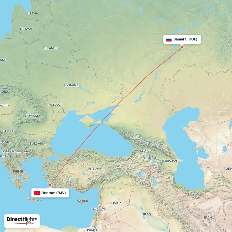 KUF - BJV route map