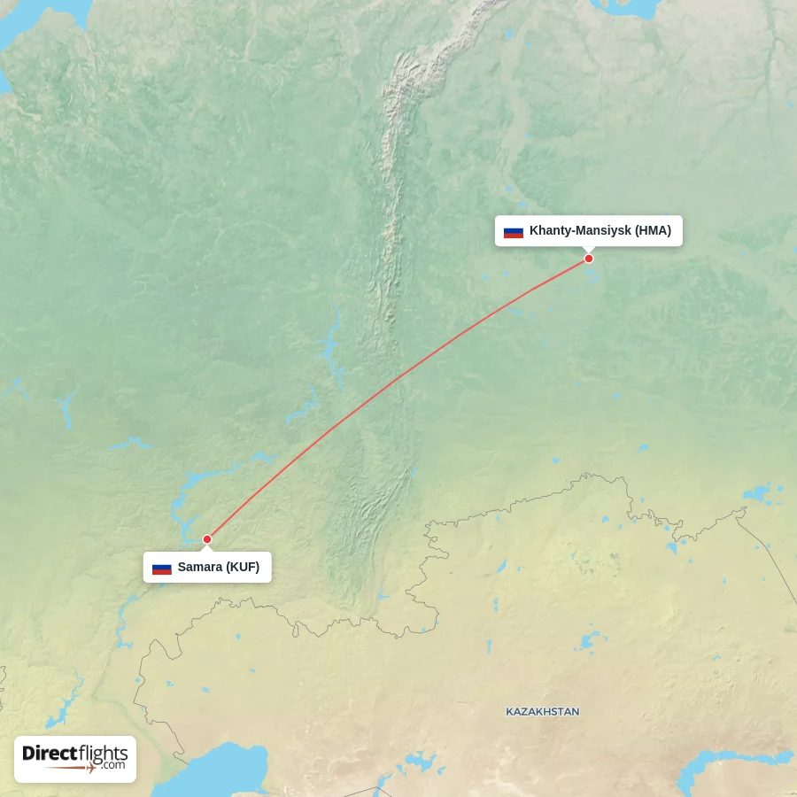 KUF - HMA route map