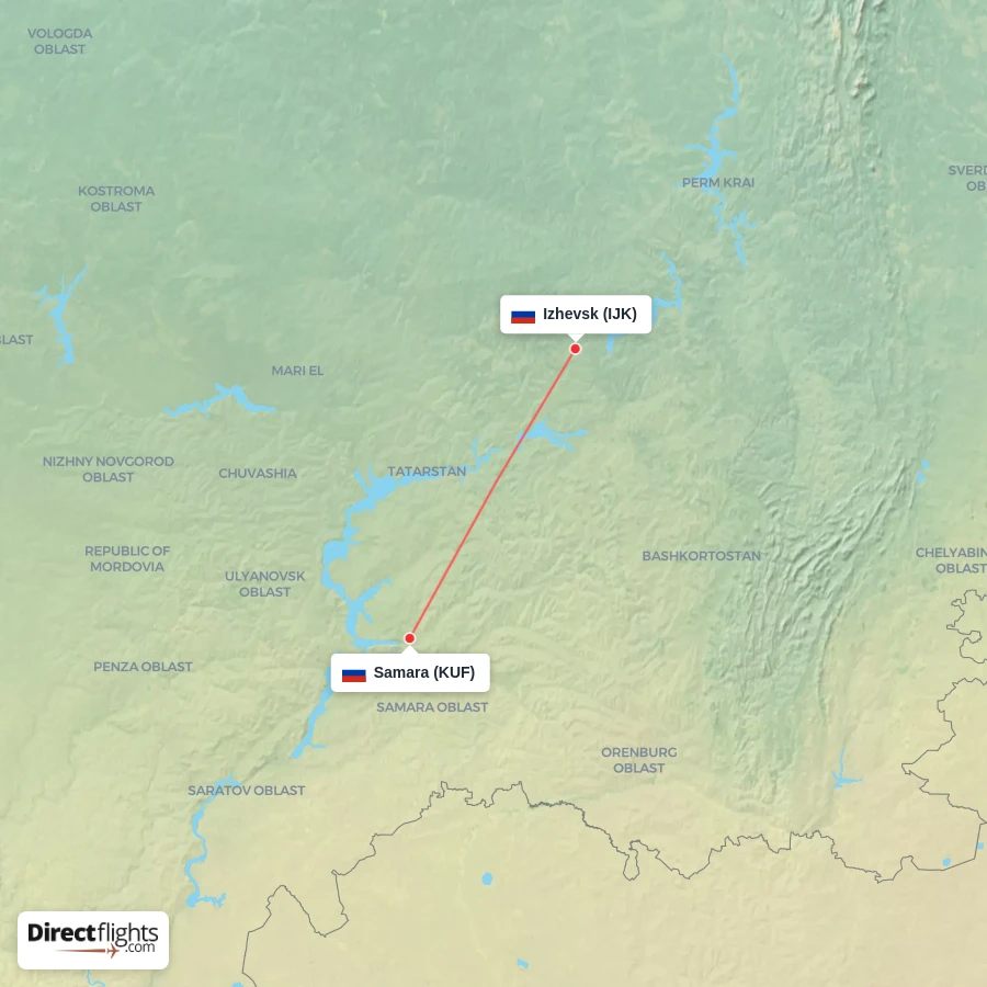 KUF - IJK route map