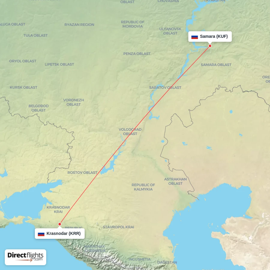 KUF - KRR route map