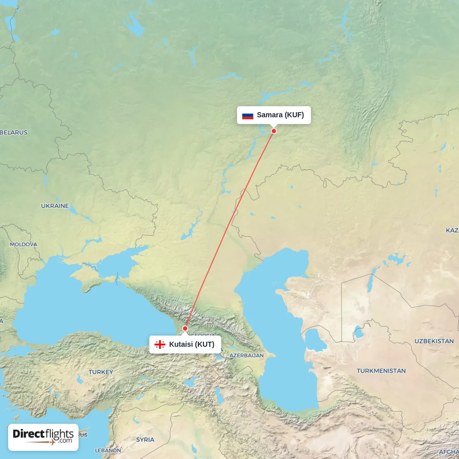 KUF - KUT route map