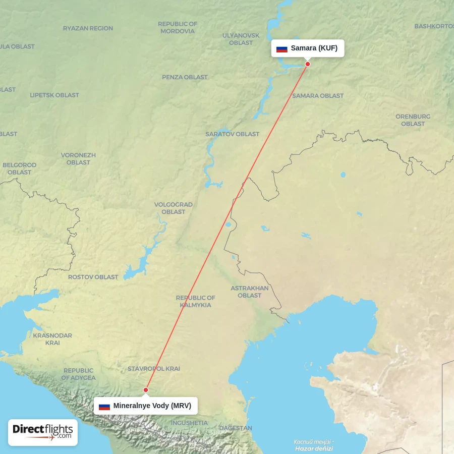 KUF - MRV route map