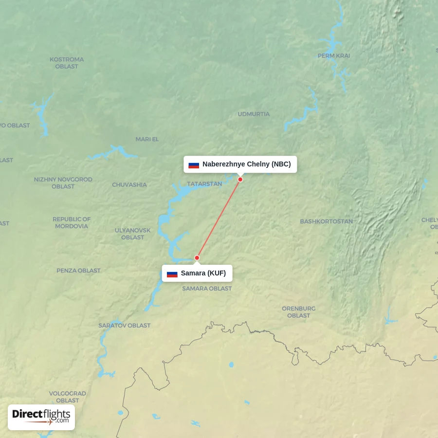 KUF - NBC route map