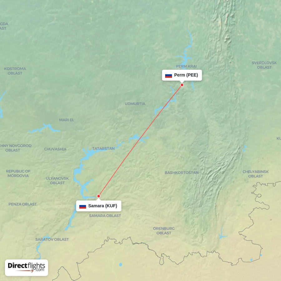 KUF - PEE route map