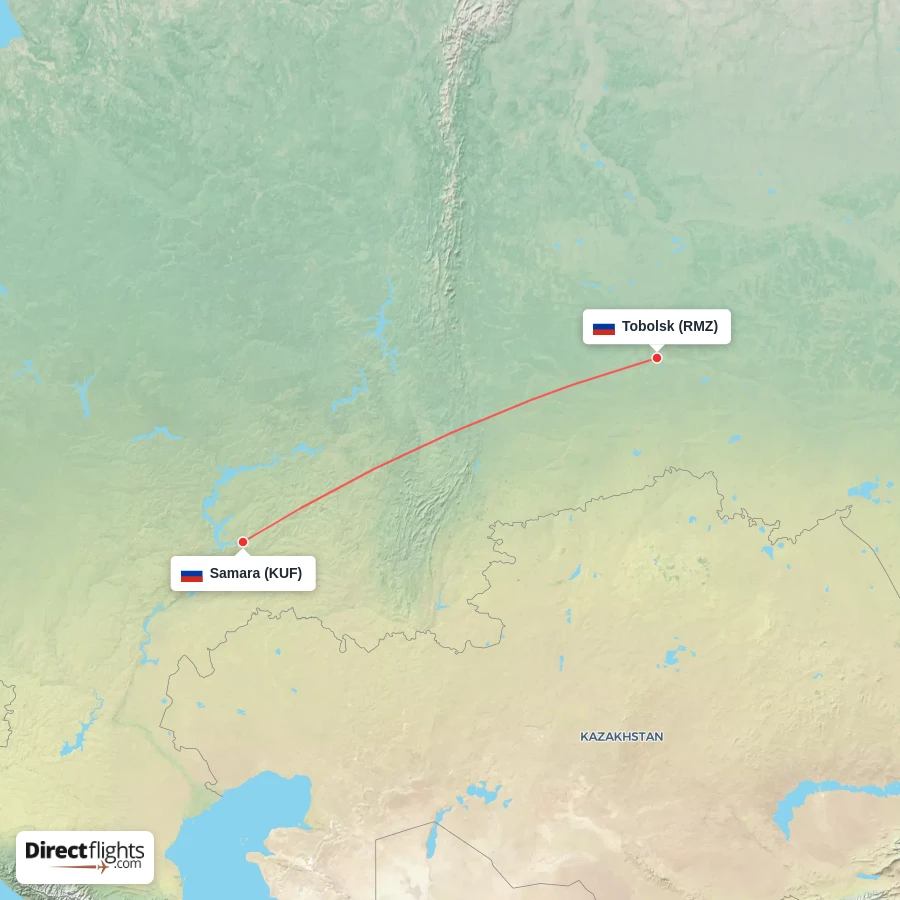KUF - RMZ route map