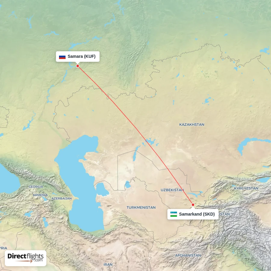 KUF - SKD route map