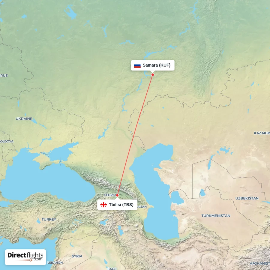 KUF - TBS route map