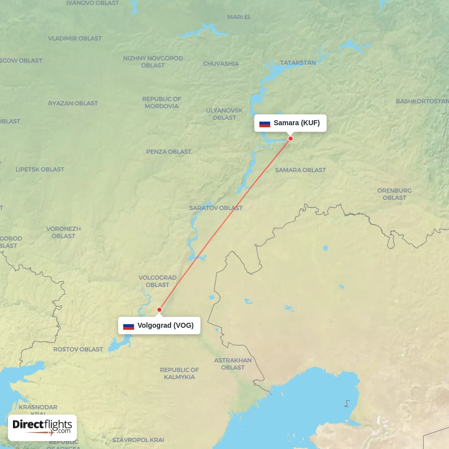 KUF - VOG route map