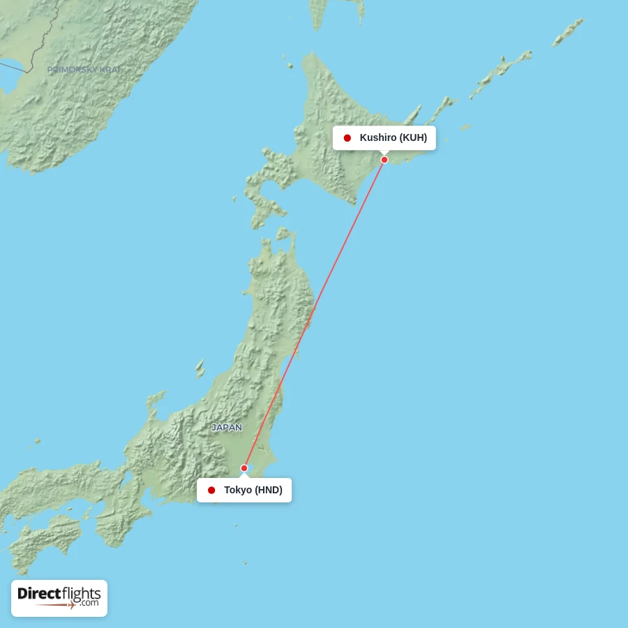 KUH - HND route map