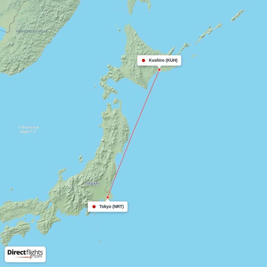 KUH - NRT route map