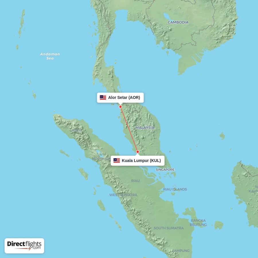 KUL - AOR route map