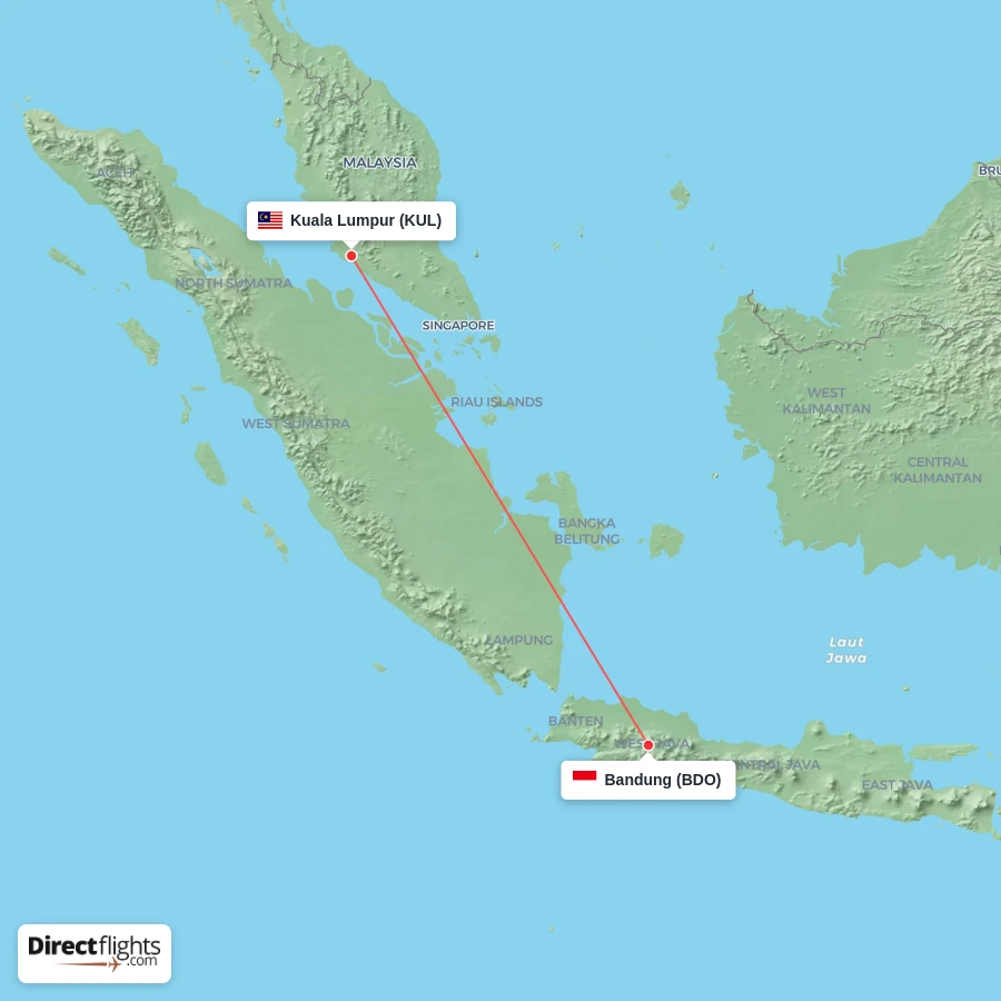 KUL - BDO route map