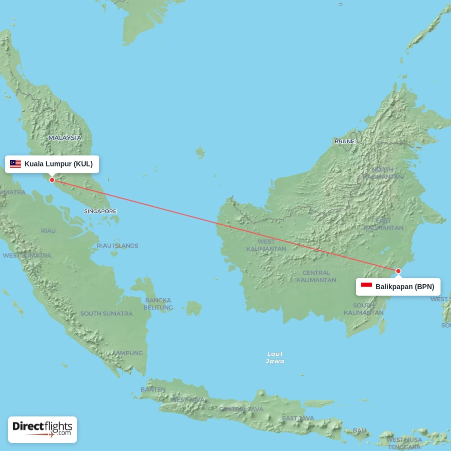 KUL - BPN route map