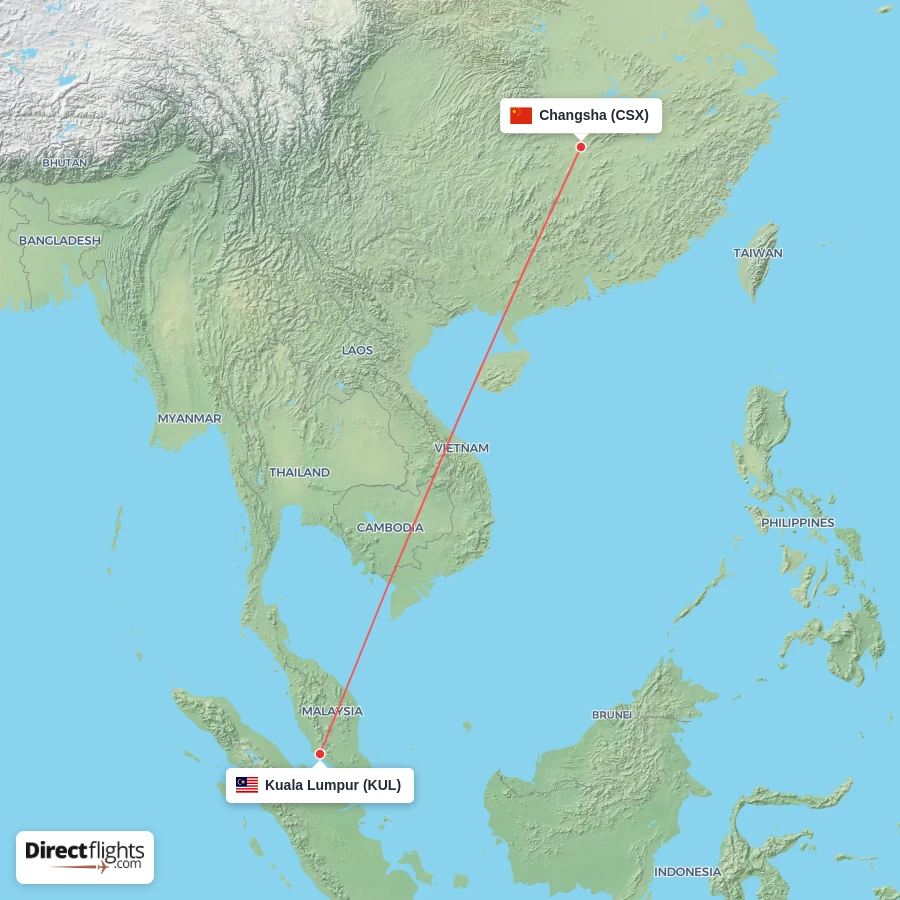 KUL - CSX route map