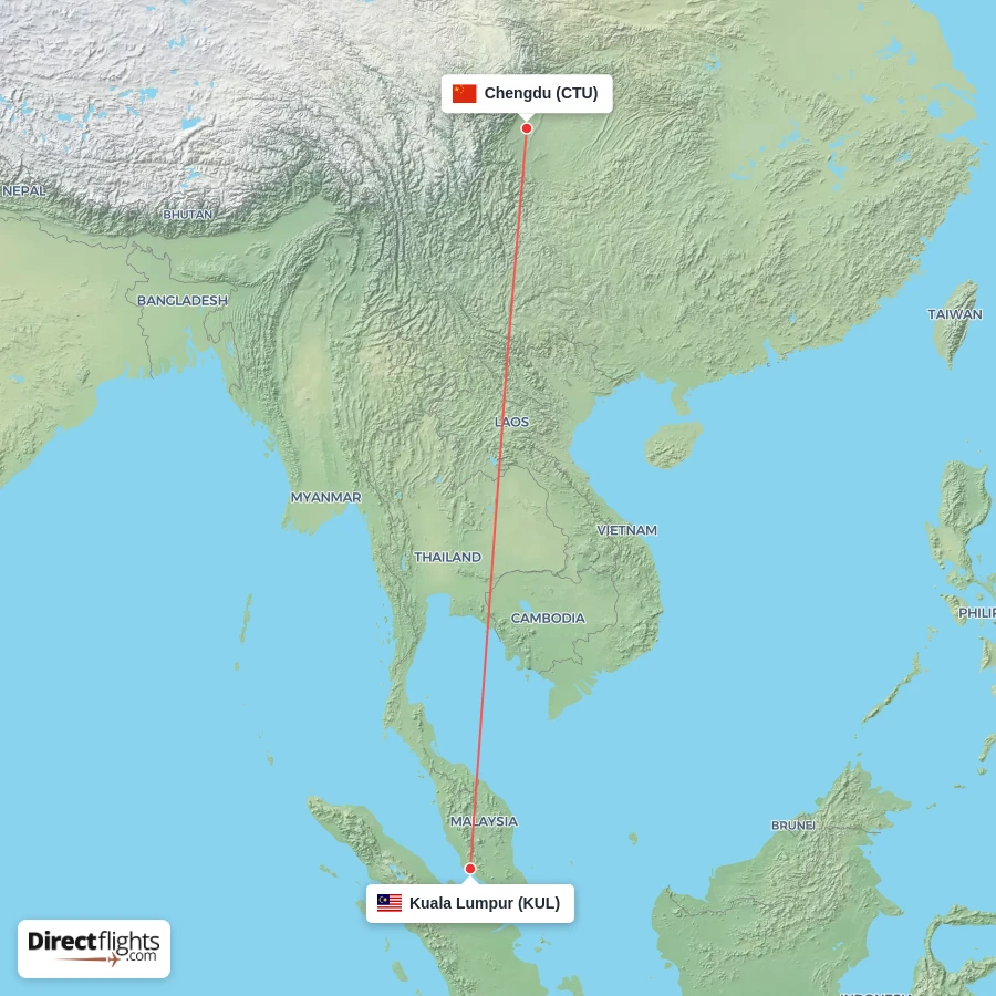 KUL - CTU route map