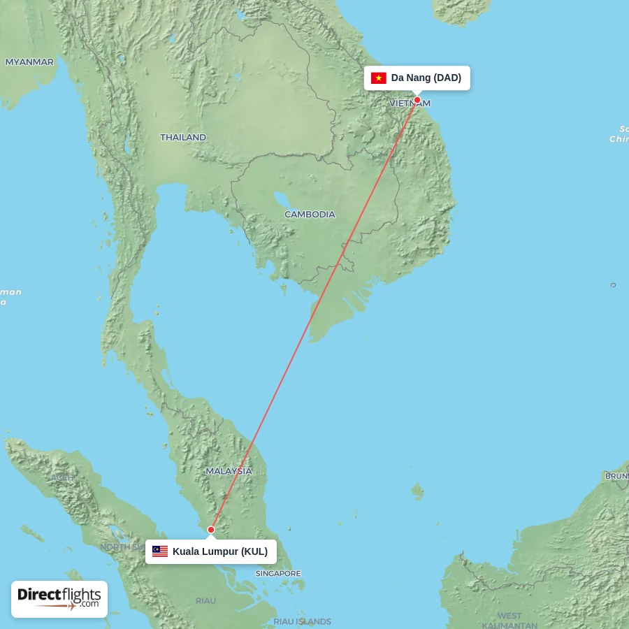 KUL - DAD route map