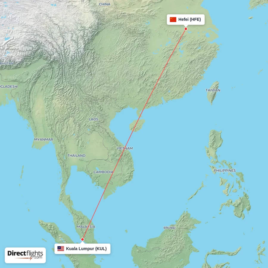 KUL - HFE route map