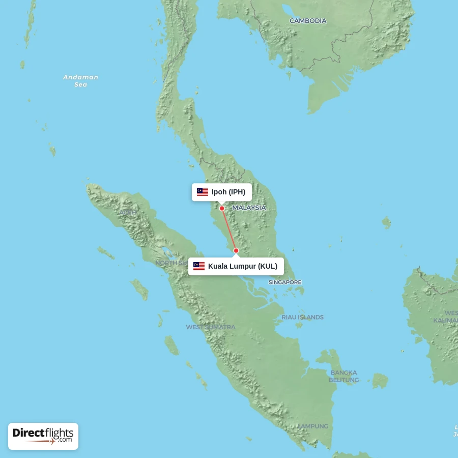 KUL - IPH route map
