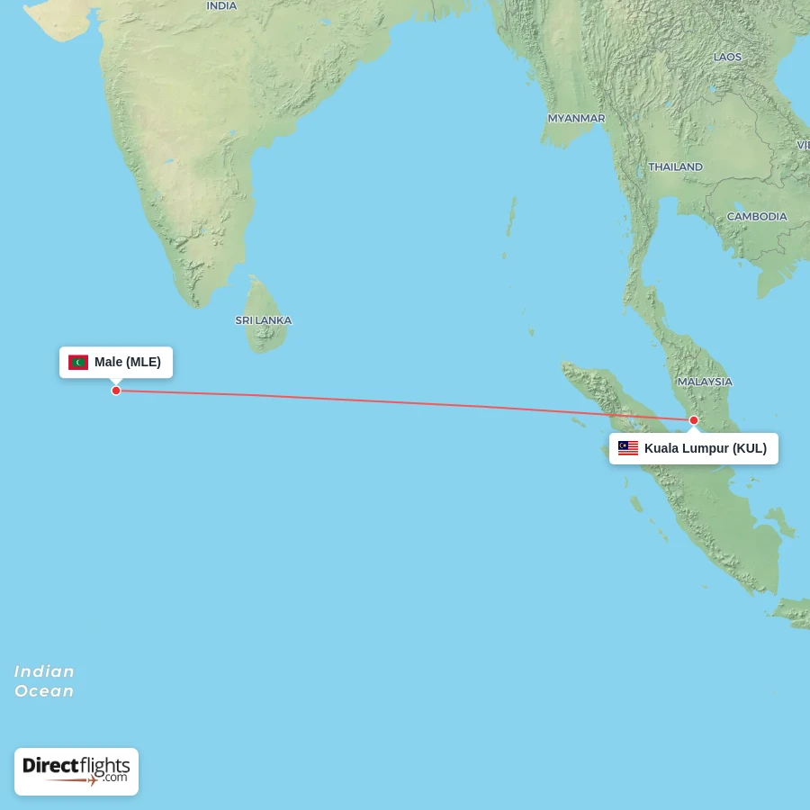 KUL - MLE route map