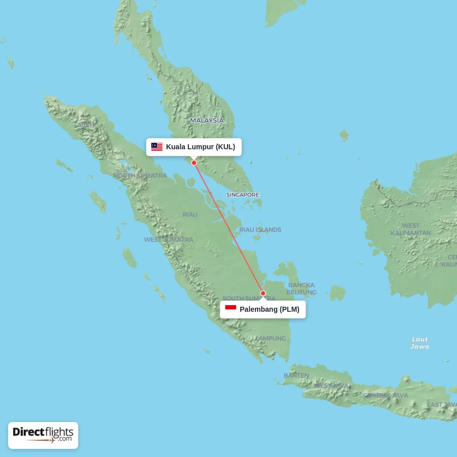KUL - PLM route map