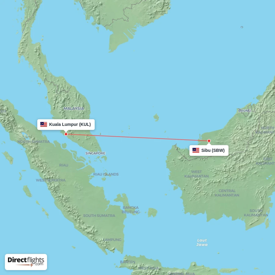 KUL - SBW route map