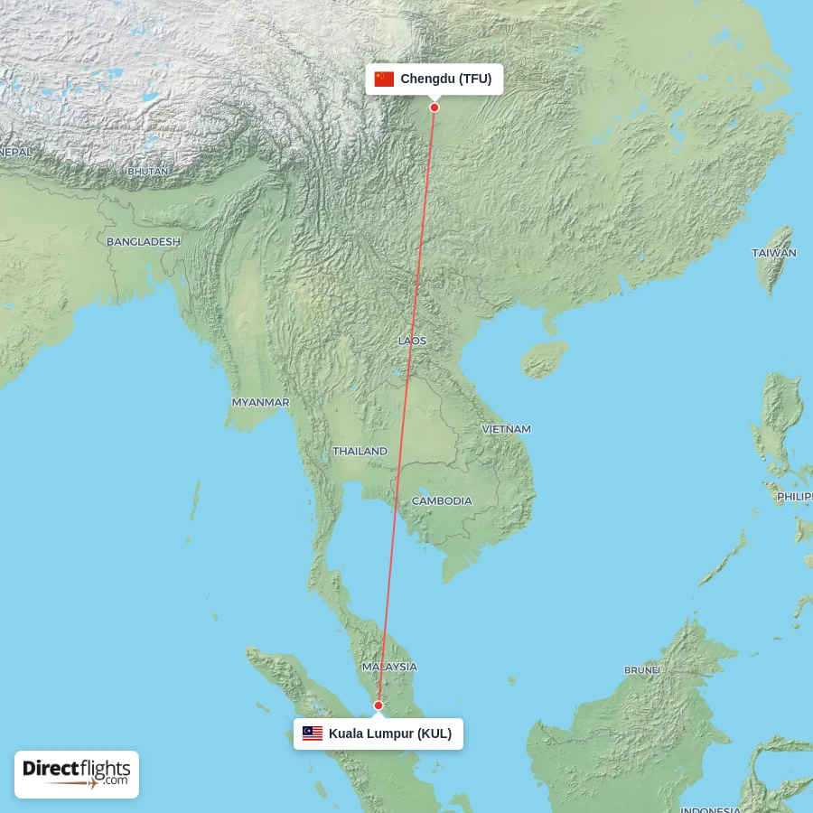 KUL - TFU route map