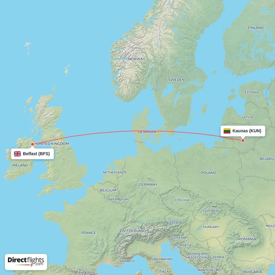 KUN - BFS route map