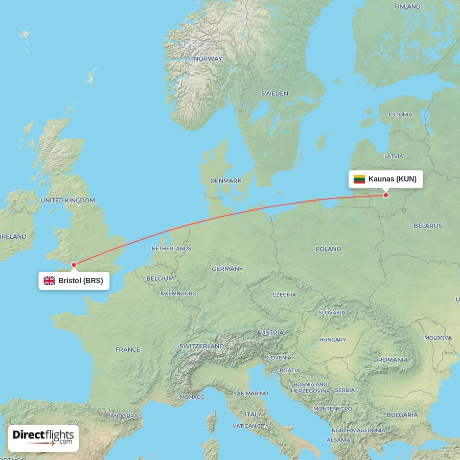 KUN - BRS route map