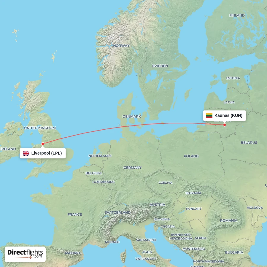 KUN - LPL route map