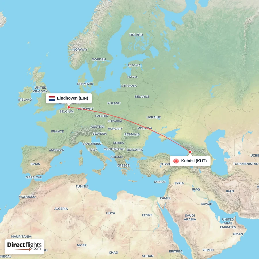 KUT - EIN route map