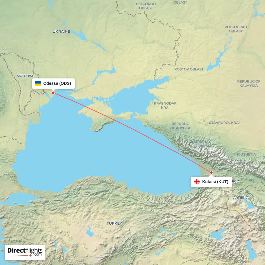 KUT - ODS route map