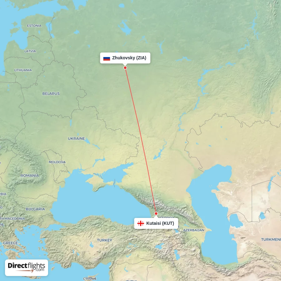 KUT - ZIA route map