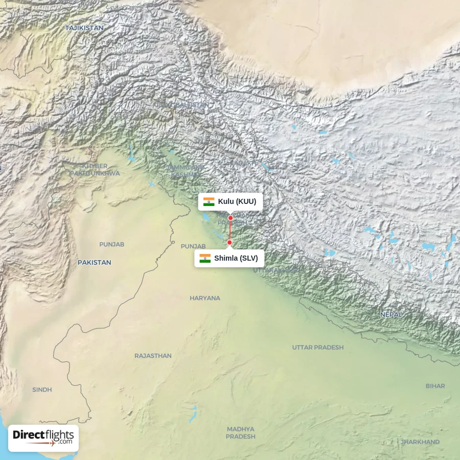 KUU - SLV route map