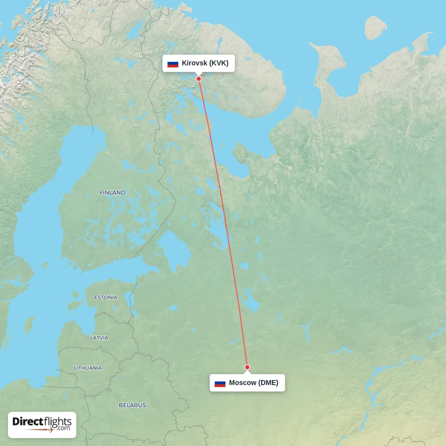 KVK - DME route map