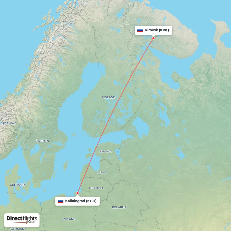 KVK - KGD route map