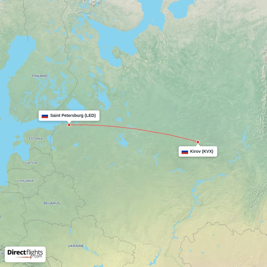 KVX - LED route map