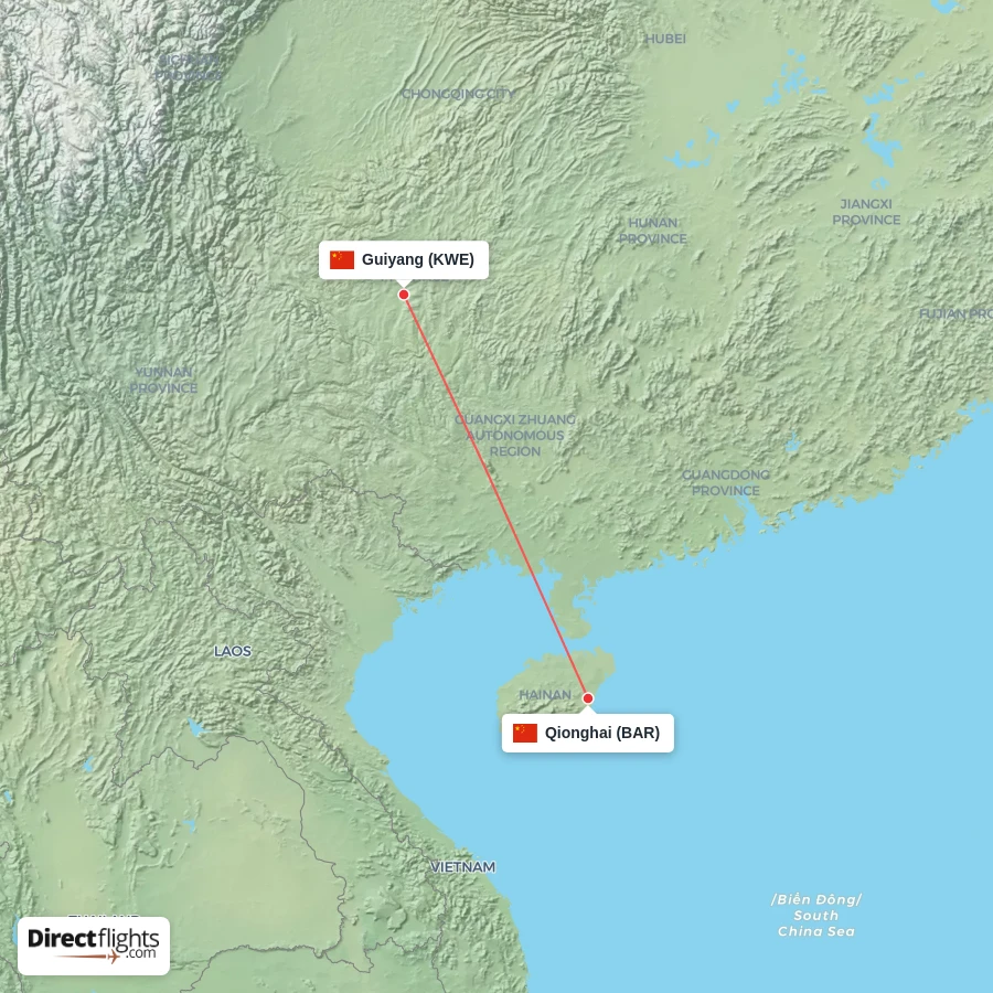 KWE - BAR route map