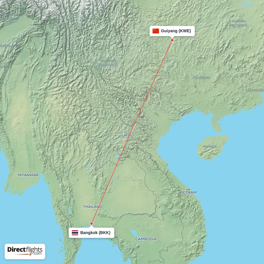 KWE - BKK route map