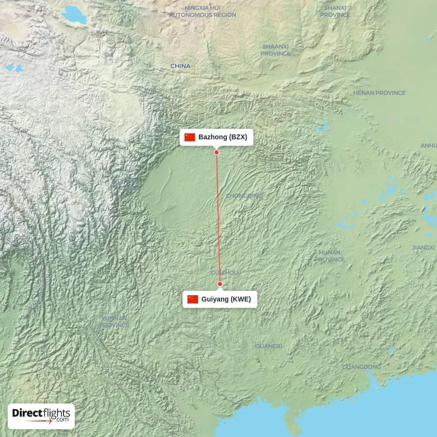 KWE - BZX route map