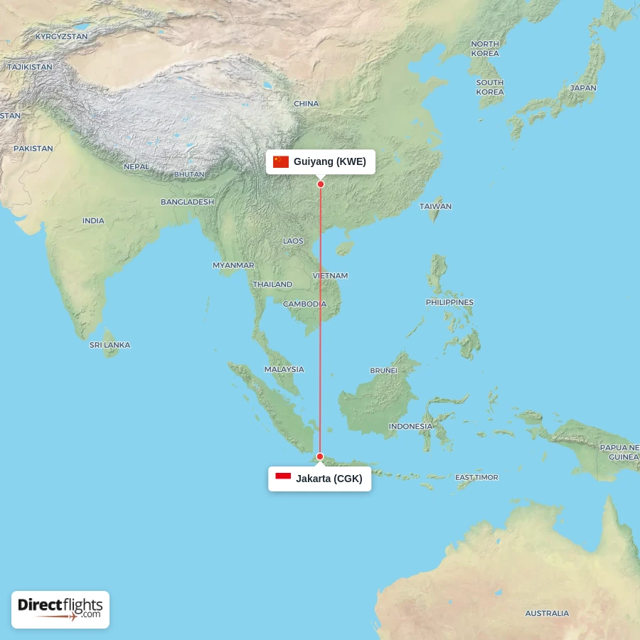 KWE - CGK route map