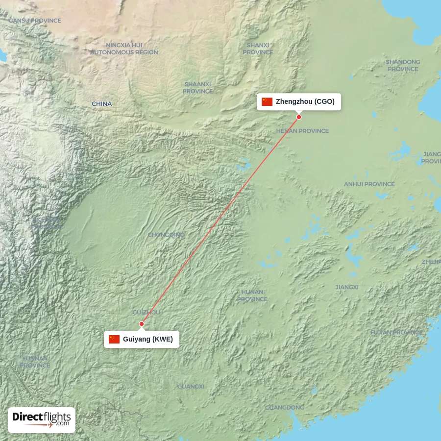 KWE - CGO route map