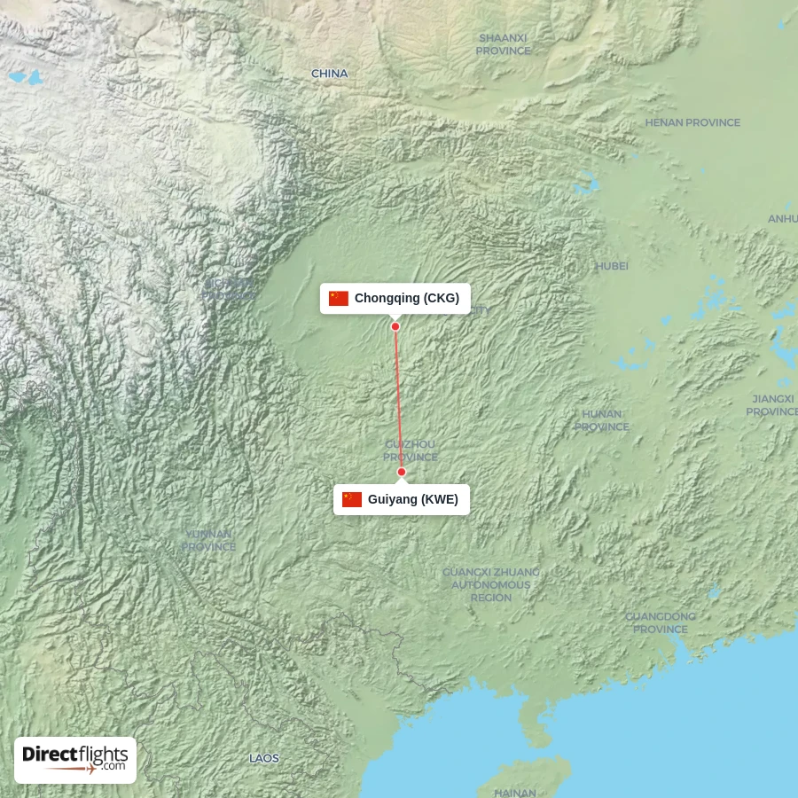 KWE - CKG route map