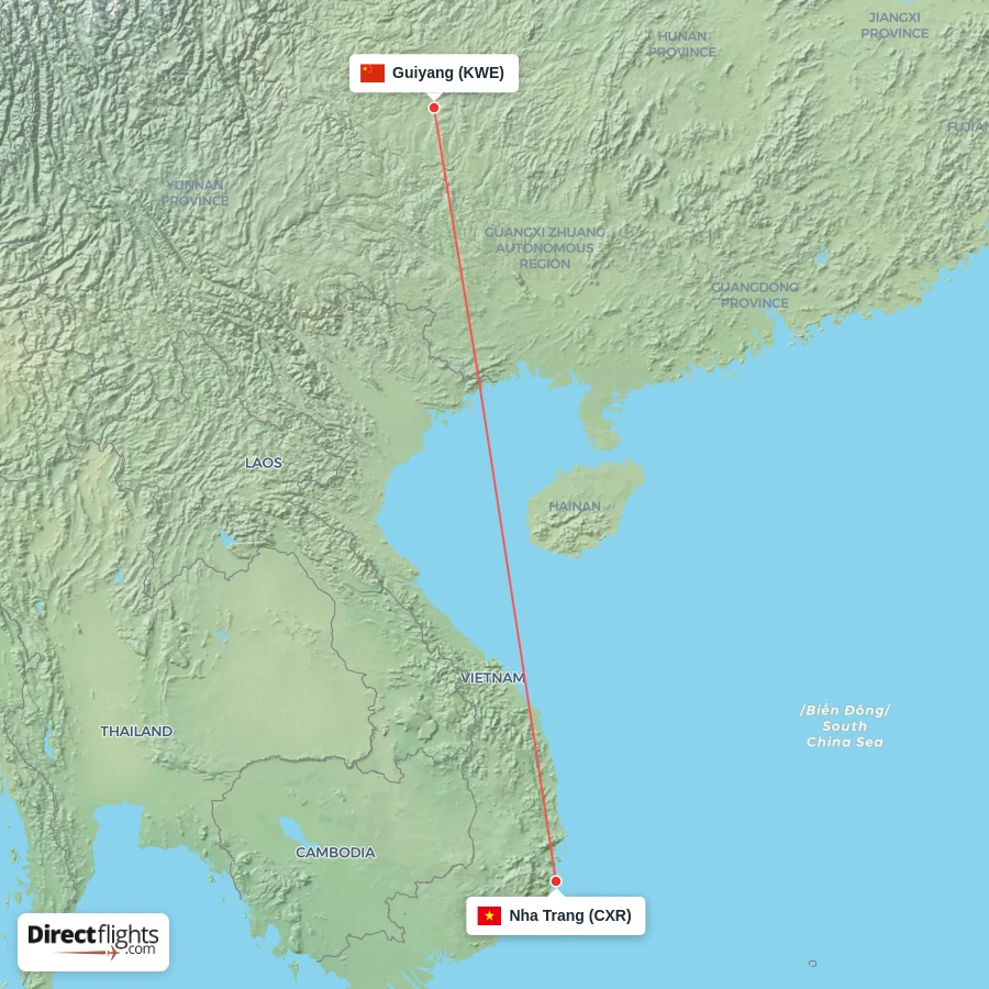 KWE - CXR route map